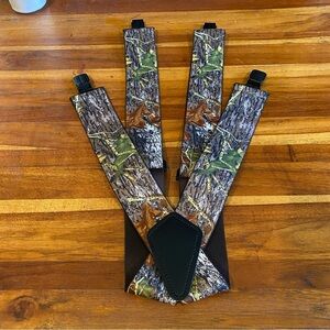 Men's Camouflage Suspenders X back 2 inches wide with metal clips Made in USA